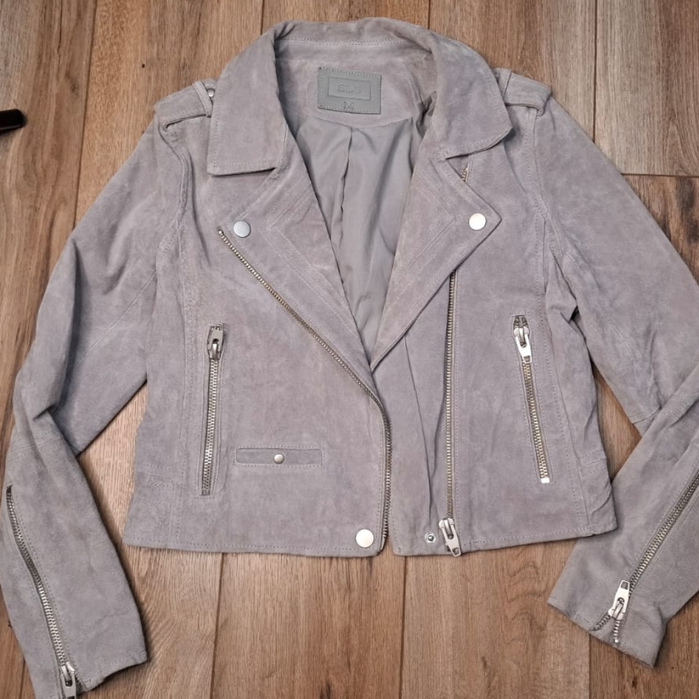 Women's Gray Suede Jacket SL8